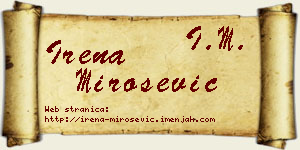 Irena Mirošević vizit kartica